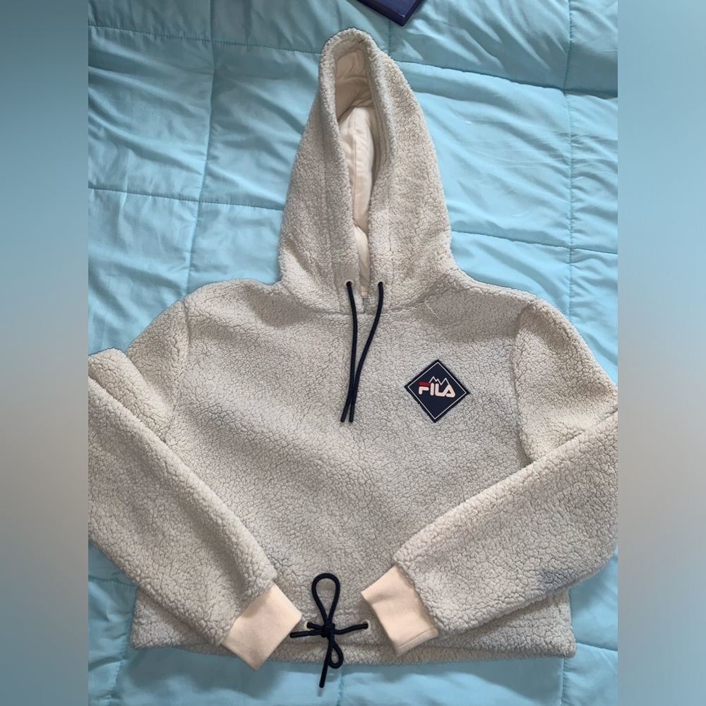 Fila fleece hoodie crop top